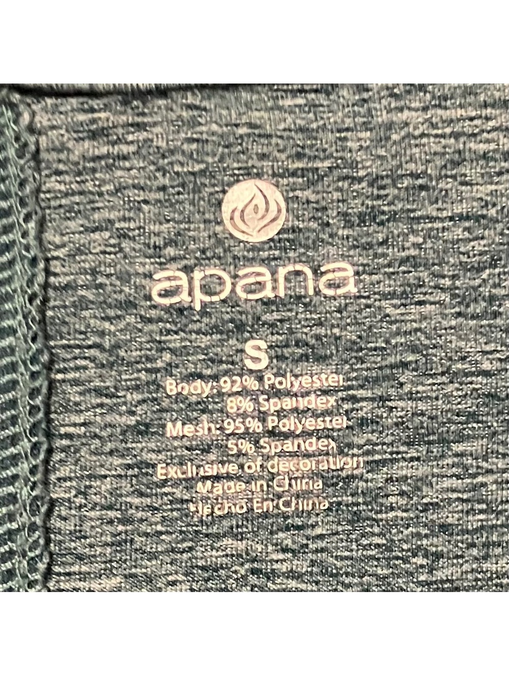 Apana Women's Athleisure Heather Green Athletic Sporty Long Sleeve Top Small - Picture 4 of 4